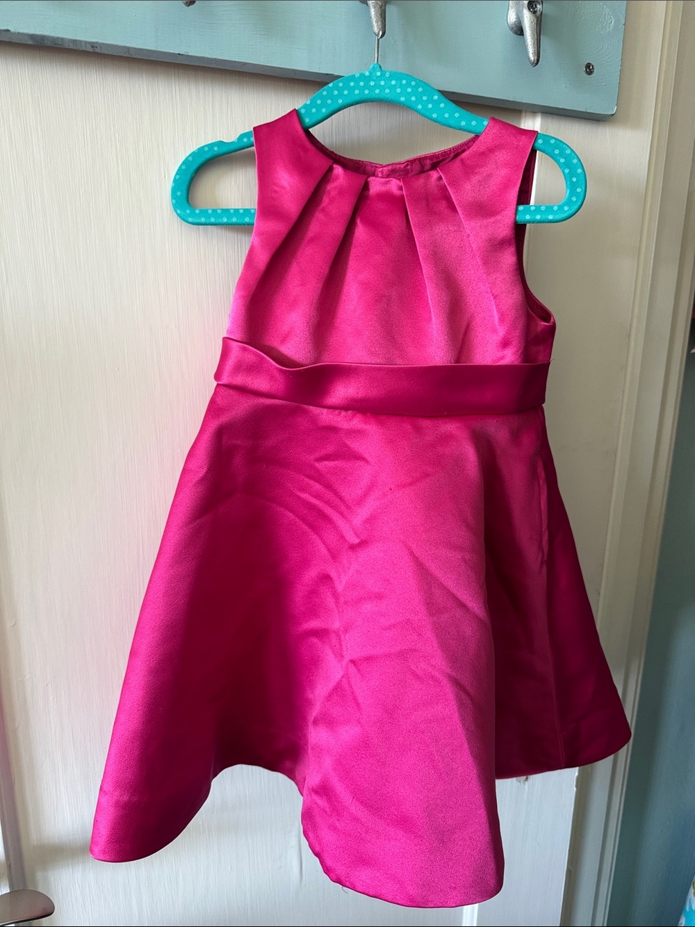 Janie and Jack Hot Pink Satin Fit-and-Flare Dress